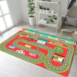 Sport Car Racing Track Playmat Rug