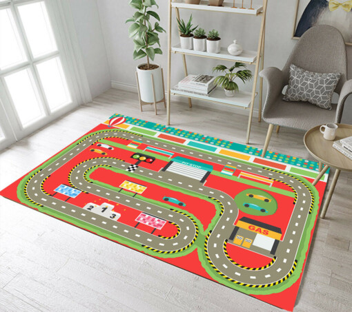 Sport Car Racing Track Playmat Rug