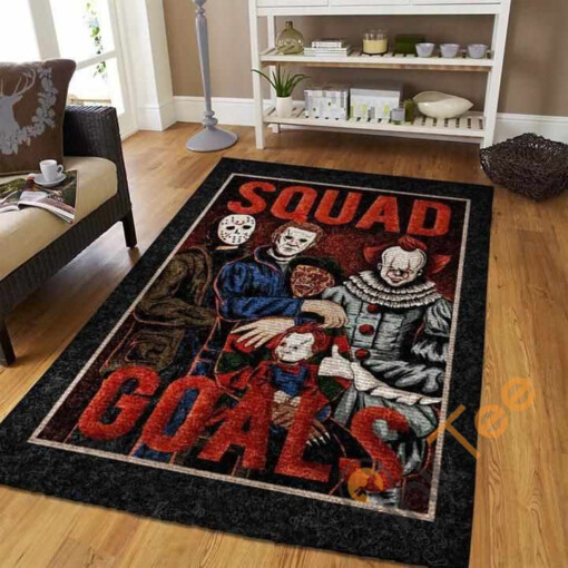 Squad Goals Horror Characters Halloween Area Rug