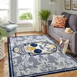 St Louis Blues Skull Rug  Custom Size And Printing