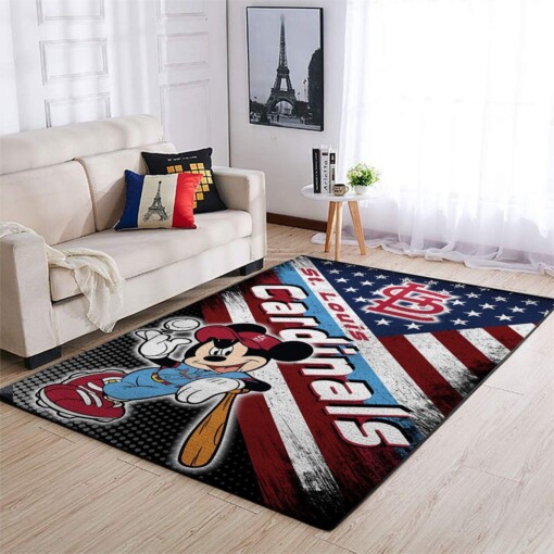 St Louis Cardinals Mickey Rug  Custom Size And Printing