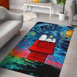 Starry Night Snoopy Area Rug