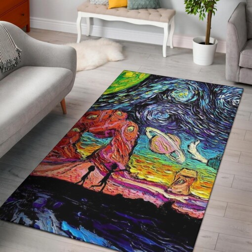 Starry Night Space Rick And Morty Area Rug