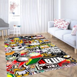 Sticker Bomb Wallpaper Living Room Modern Carpet Rug