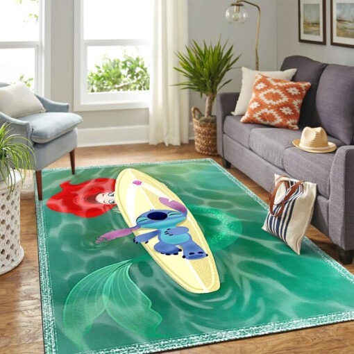 Stitch And Mermaid Cute Carpet Floor Area Rug