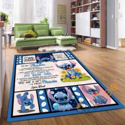 Stitch Disney Movies Walt Funny Cartoons Living Room Gift For Lovers Rug