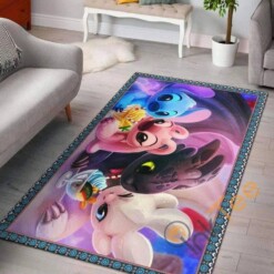 Stitch  Toothless Disney Character Christmas Gift For Lover Rug