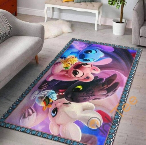 Stitch  Toothless Disney Character Christmas Gift For Lover Rug