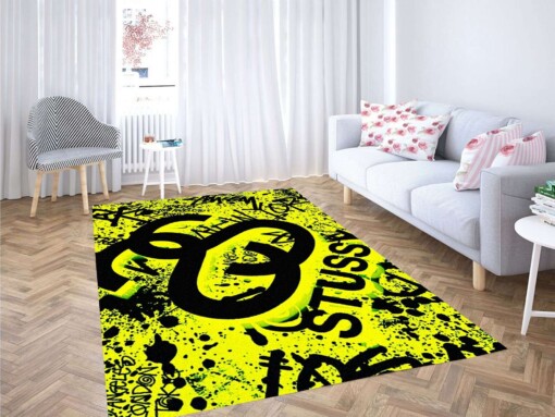 Stussy Yellow Logo Carpet Rug