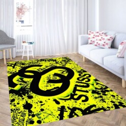 Stussy Yellow Logo Living Room Modern Carpet Rug