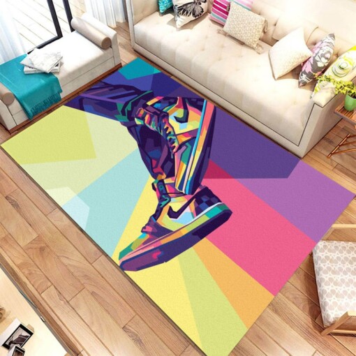 Style Pop Art Sneaker Shoes Streetwear Area Rug