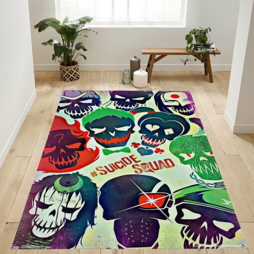 Suicide Squad Faces Rug  Custom Size And Printing