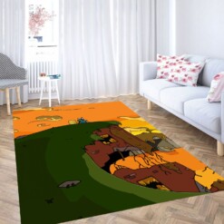 Sunset Finn And Jack Adventure Time Carpet Rug