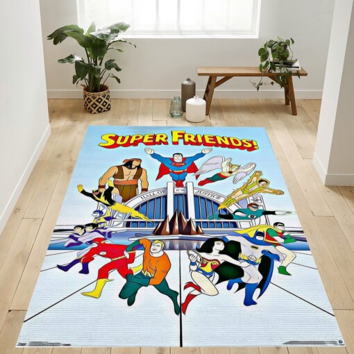 Super Friends Team Rug  Custom Size And Printing