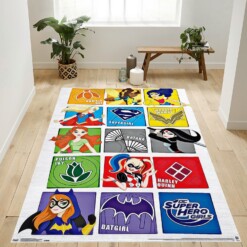 Superhero Girls Grid Rug  Custom Size And Printing