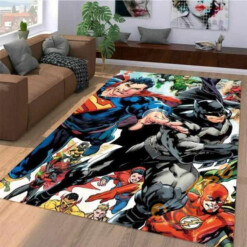 Superman Batman Area Rug