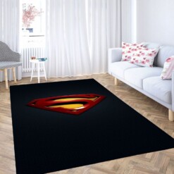 Superman Black Wallpaper Carpet Rug