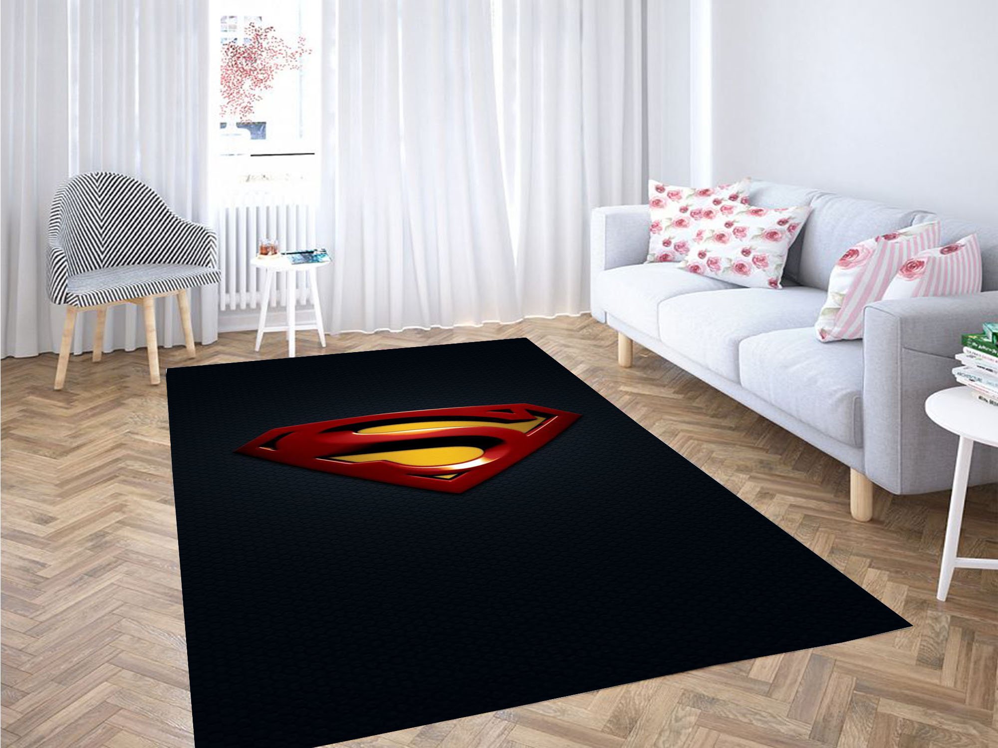 Superman Black Wallpaper Carpet Rug