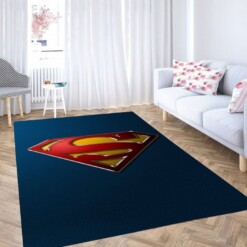 Superman Blue Wallpaper Living Room Modern Carpet Rug