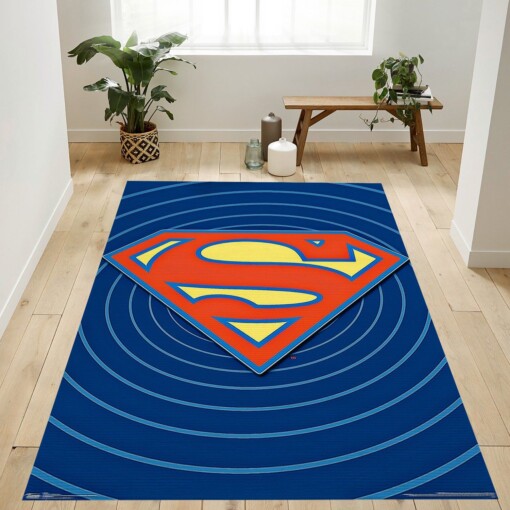 Superman Logo Rug  Custom Size And Printing