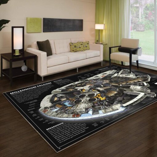 Sw Millennium Falcon Cross Section High Resolution Area Rug