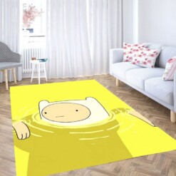 Swimming Adventure Time Finn Living Room Modern Carpet Rug