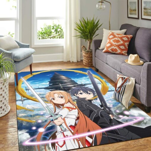 Sword Art Online Kirito Asuna Anime Carpet Floor Area Rug