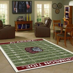 Team Alabama Crimson Tide Home Field Area Rug