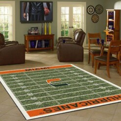 Team Miami Hurricanes Home Field Area Rug