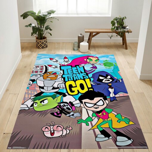 Teen Titans Go Group Rug  Custom Size And Printing