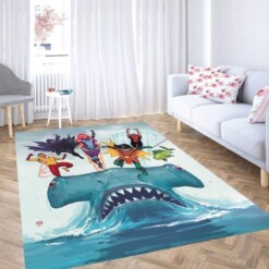 Teen Titans In The Sea Carpet Rug