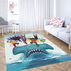 Teen Titans In The Sea Living Room Modern Carpet Rug