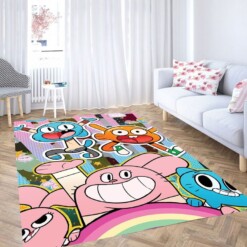 The Amazing World Of Gumball Character Living Room Modern Carpet Rug