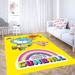 The Amazing World Of Gumball Yellow Character Living Room Modern Carpet Rug
