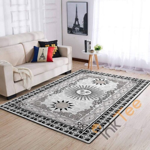 The Fabulous Hippie Sun In Blackwhite Background Mandala Soft Livingroom Bedroom Carpet Highlight For Home Rug