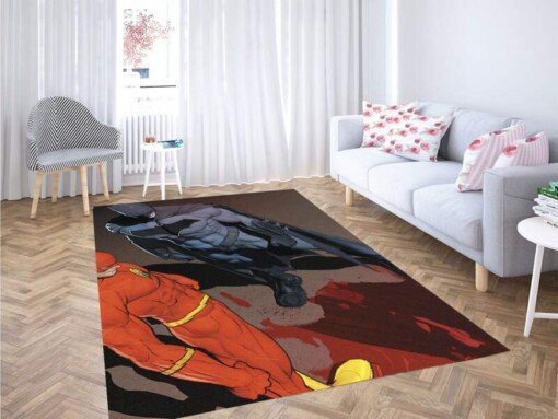 The Flash And Batman Carpet Rug
