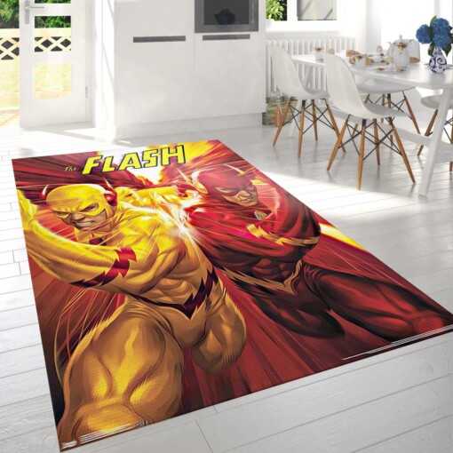 The Flash And Reverse Flash Rug  Custom Size And Printing