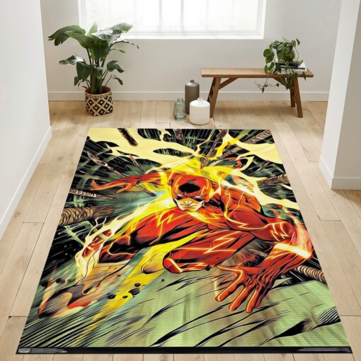 The Flash Comics Rug  Custom Size And Printing