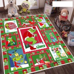 The Grinch Ew People Naughty Christmas For Living Room Kitchen Bedroom Rug