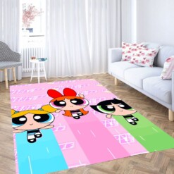 The Powerpuff Girls Character Carpet Rug