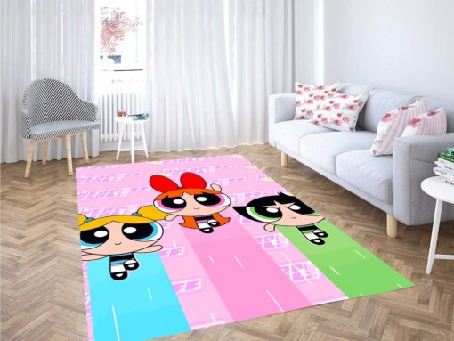 The Powerpuff Girls Character Living Room Modern Carpet Rug