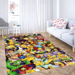 The Simpsons All Character Living Room Modern Carpet Rug