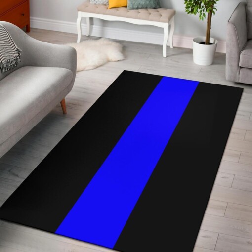 Thin Blue Line Area Rug