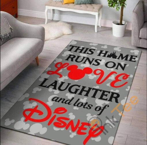 This Home Runs On Love Laughter And Lots Of Disney Large Non-slip Decoration Lover Rug