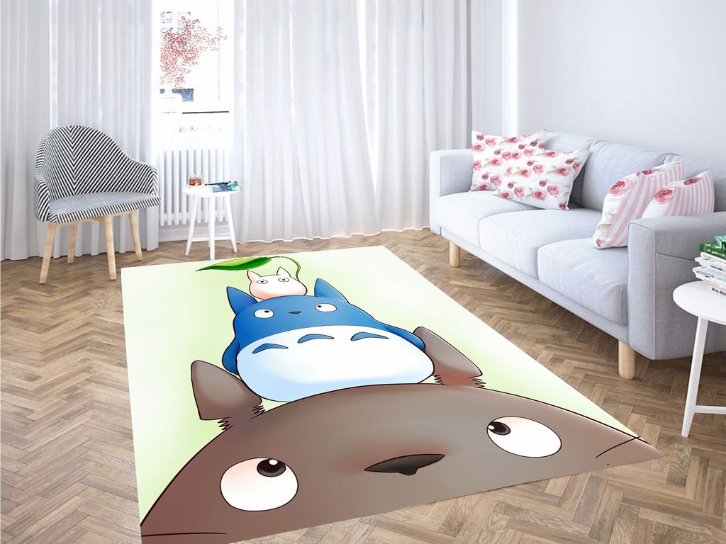 Three Character Totoro Living Room Modern Carpet Rug