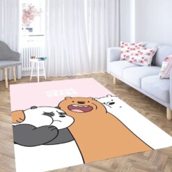 Three Character We Bare Bears Living Room Modern Carpet Rug