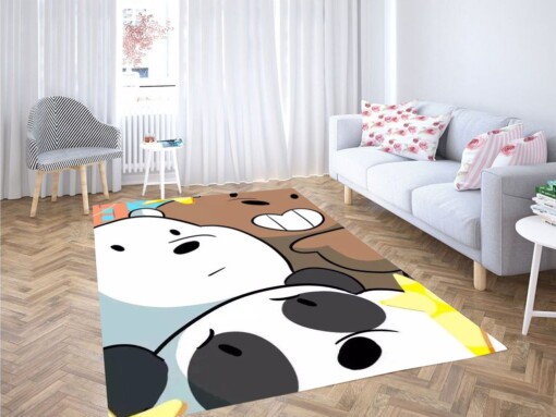 Three We Bare Bears Close Up Living Room Modern Carpet Rug