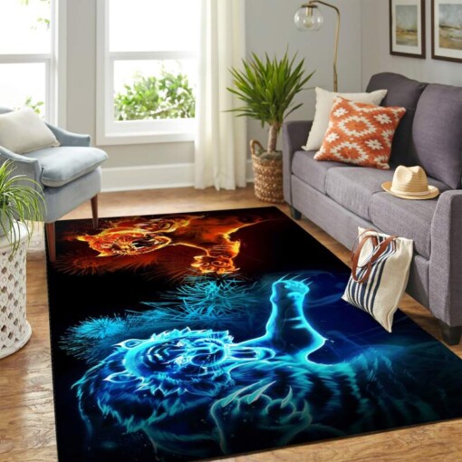 Tiger Fire And Ice Carpet Floor Area Rug