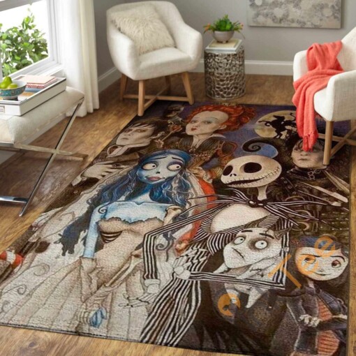 Tim Burton Characters Halloween Special Area Rug