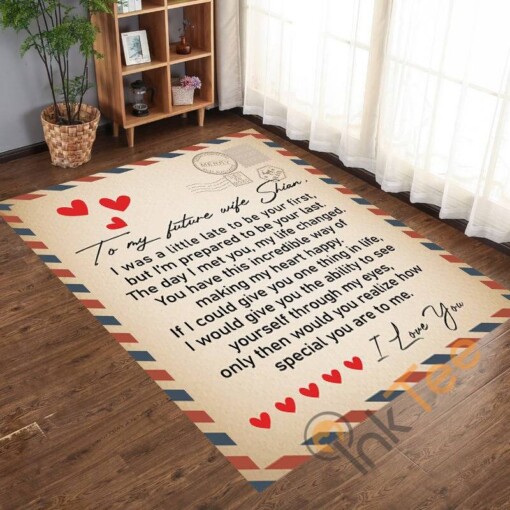 To My Future Wife Personalized Custom Name For Kitchen Living Room Bedroom Rug